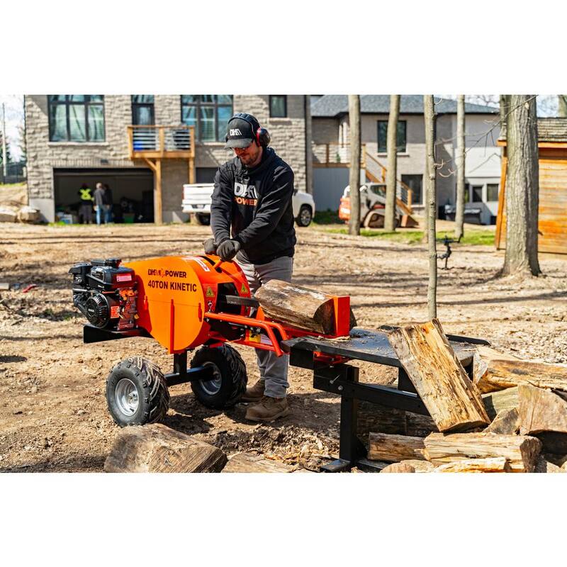 DK2 40-Ton 7 HP 208cc Certified Commercial Horizontal Kinetic Log Splitter with Kohler Engine & 1-Sec Cycle Time - OPS240