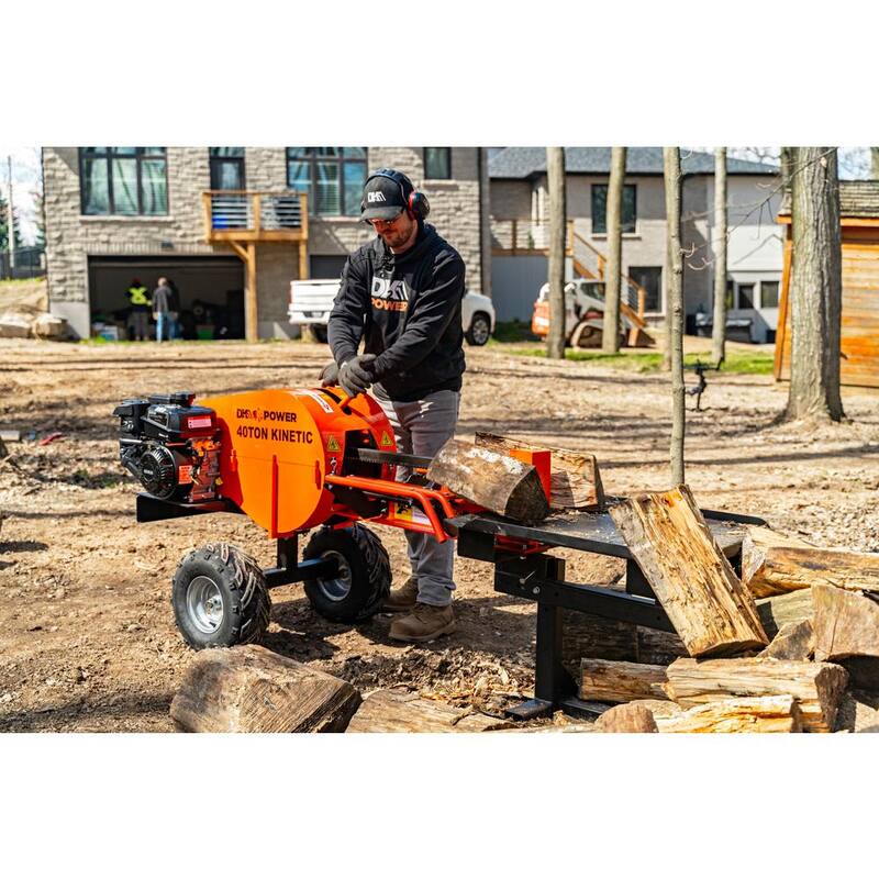 DK2 40-Ton 7 HP 208cc Certified Commercial Horizontal Kinetic Log Splitter with Kohler Engine & 1-Sec Cycle Time - OPS240