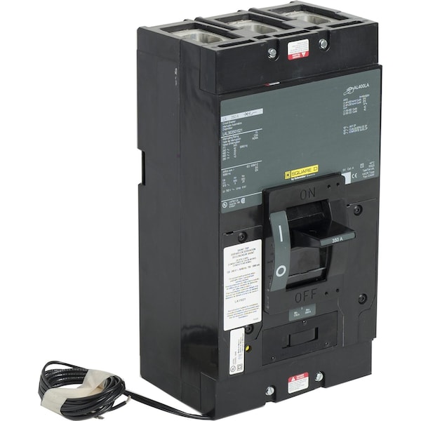 Square D Molded Case Circuit Breaker, LAL Series, 350A, 3 Pole, 600V AC, 42kA at 240V AC - LAL363501021