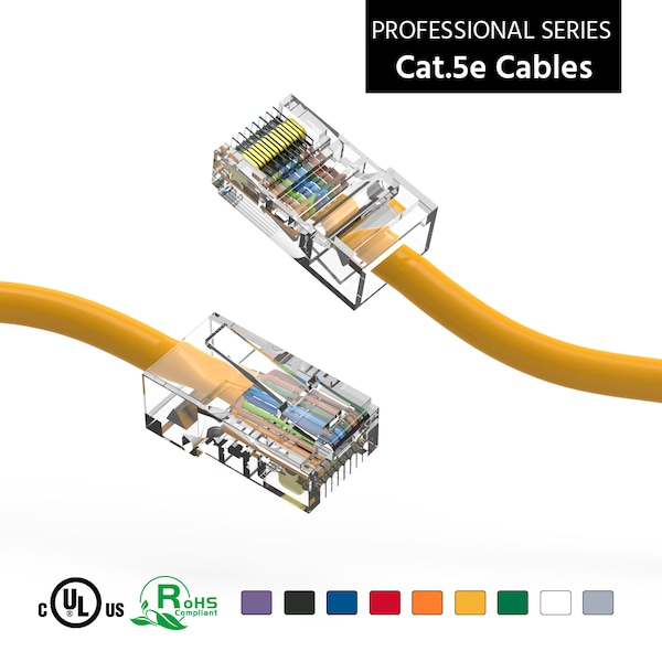 Cable de red Ethernet CAT5E UTP no arrancado - 1ft - Amarillo - 100401YW