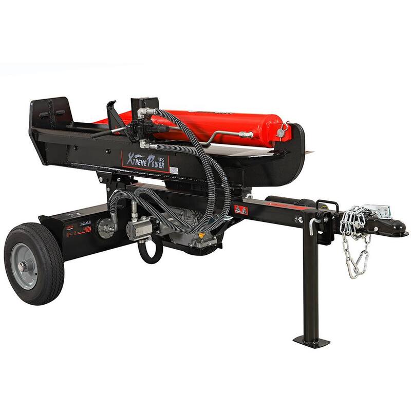 XtremepowerUS 25-Ton 196 cc Horizontal/Vertical Gas Hydraulic Log Splitter Gas SH265 with Auto Return - 65068-H