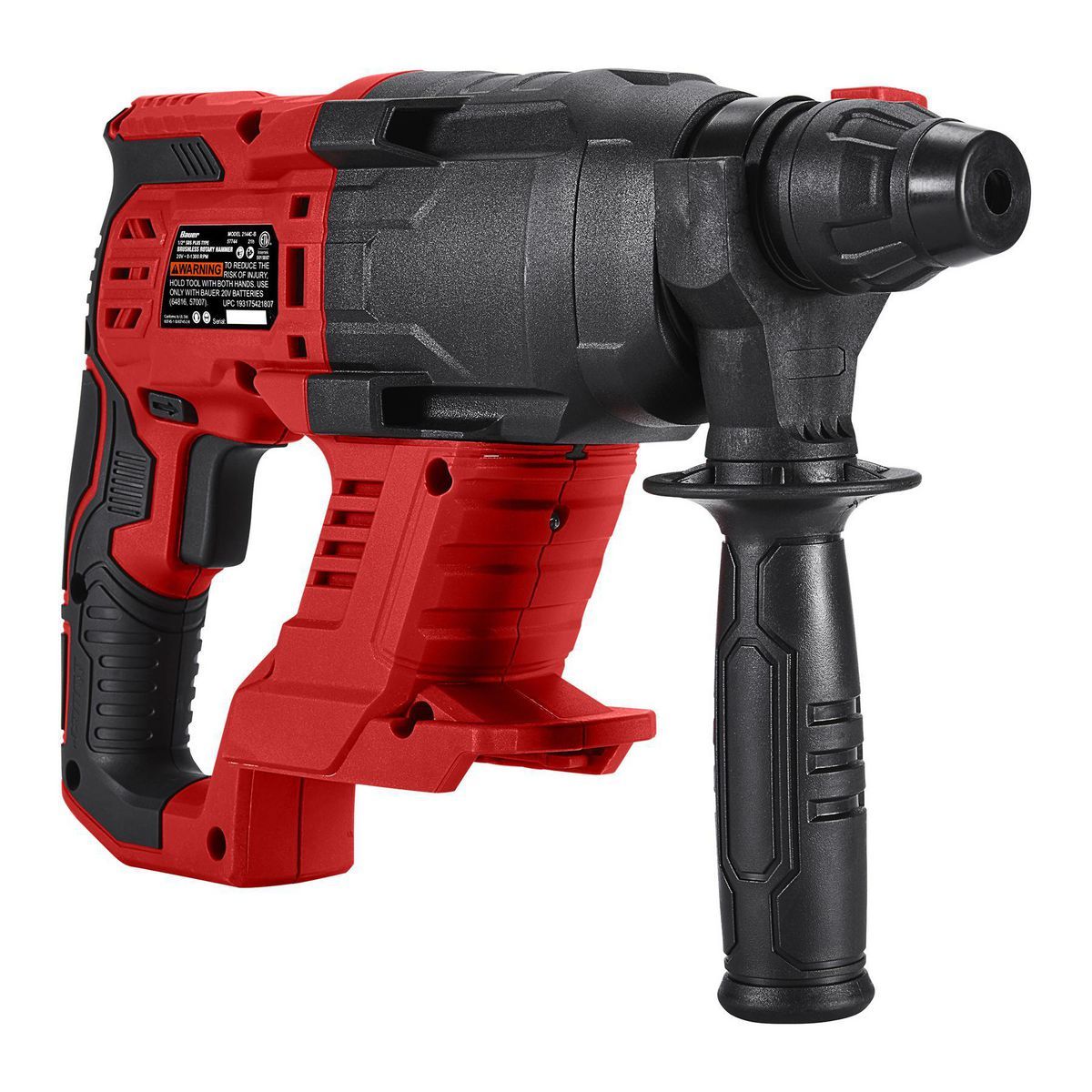 Martillo rotativo tipo SDS-PLUS inalámbrico sin escobillas Bauer de 20V, 1/2 pulgadas - Herramienta solamente - 57744
