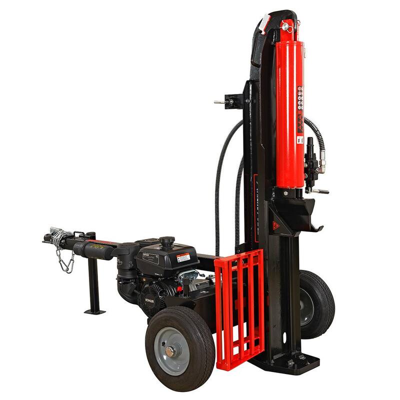 XtremepowerUS 30-Ton Displacement 196 cc Gas Electric Horizontal/Vertical Hydraulic Log Splitter Engine with Auto Return - 65069-H1