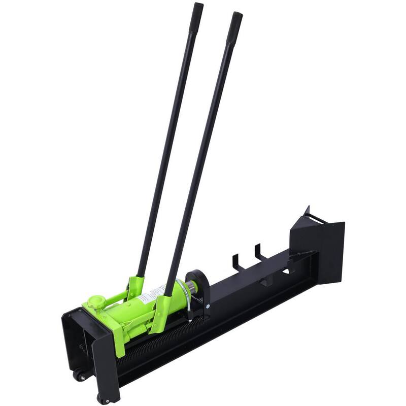Huluwat 10-Ton Hydraulic Manual Wood Cutter Unit Log Splitter with Built -In Wheels, 0 cc Gas - S-132585