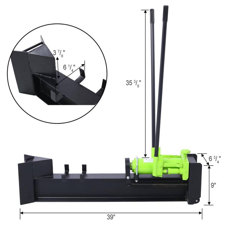 Huluwat 10-Ton Hydraulic Manual Wood Cutter Unit Log Splitter with Built -In Wheels, 0 cc Gas - S-132585