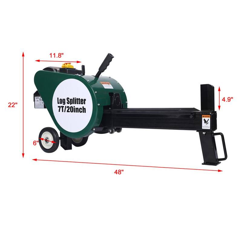 Cesicia 7-Ton 16 Amp 68cc Gas Portable Electric Log Splitter - W-ZCS-46
