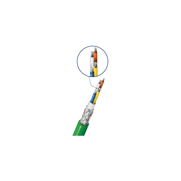 Belden 22-4C SF/UTP TNC PROFINET, CAT5E FRPE PVC GRN JKT, 1000FT - B7961A