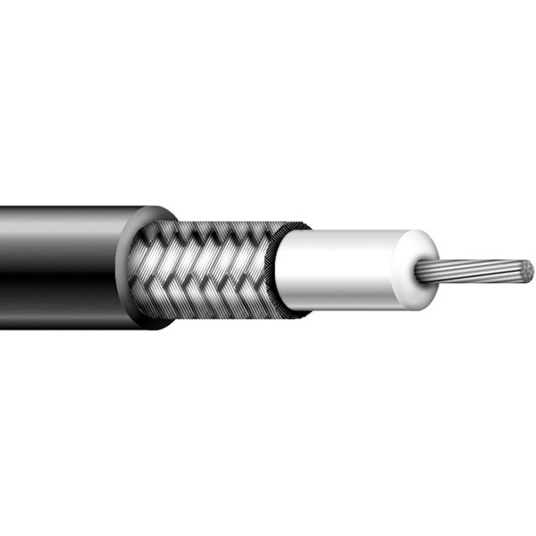 General Cable RG213 13 STR BC PE 95% BC BRD, PVC JKT BLK 50 OHM, ROHS, 1000FT - C1176A.41.01