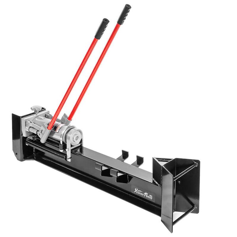 XtremepowerUS 12-Ton Hydraulic Manual Wood Cutter Unit Log Splitter with Built-in Wheels - 65067