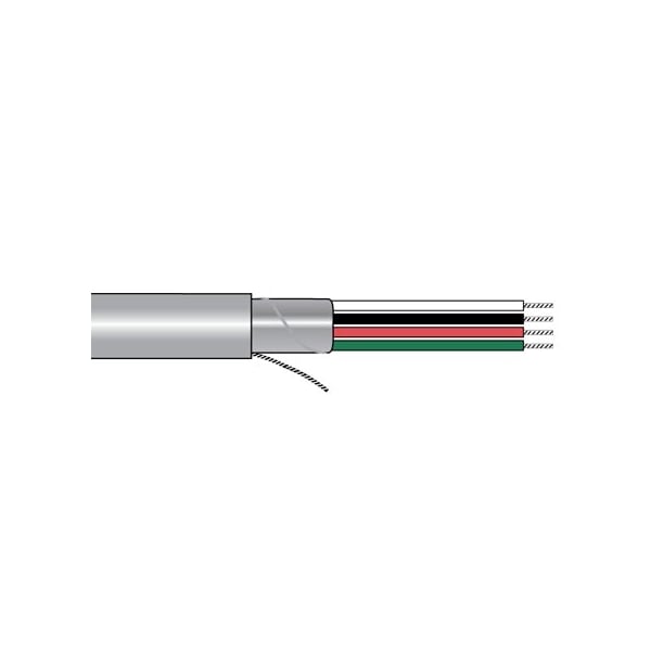 Cable de 22-2C de Alfa Wire con blindaje de papel de aluminio y PVC negro, 300V 75C, ROHS, 1000FT - 2461C BK001