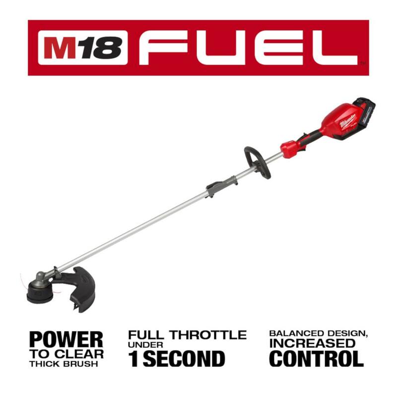 Milwaukee M18 FUEL 18V Lithium-Ion Brushless Cordless String Trimmer with QUIK-LOK Attachment Capability and 8.0 Ah Battery - 2825-21ST