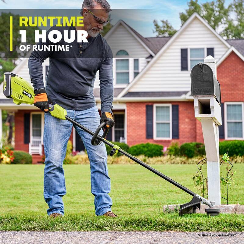 RYOBI 40V 15 in. Expand-It Cordless Battery Attachment Capable String Trimmer with 4.0 Ah Battery and Charger - RY40ST01K