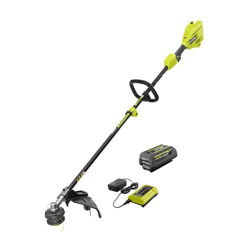 RYOBI 40V 15 in. Expand-It Cordless Battery Attachment Capable String Trimmer with 4.0 Ah Battery and Charger - RY40ST01K