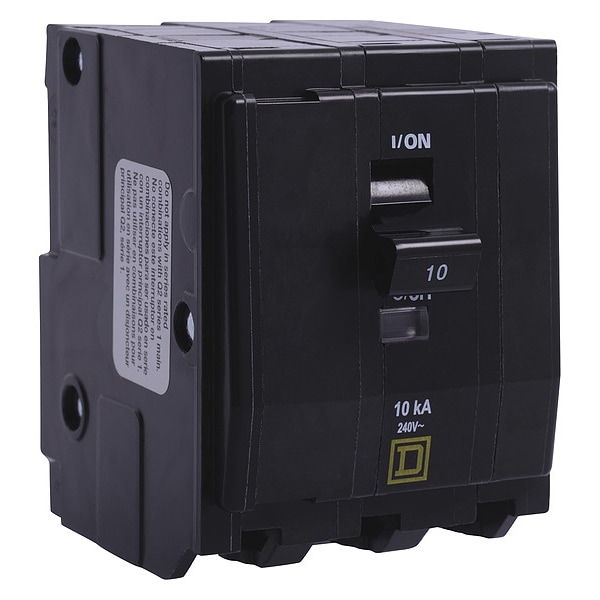 Square D Miniature Circuit Breaker, QO Series, 20A, 3 Pole, 120/240V AC, 10kA at 120/240V AC - QO3205237