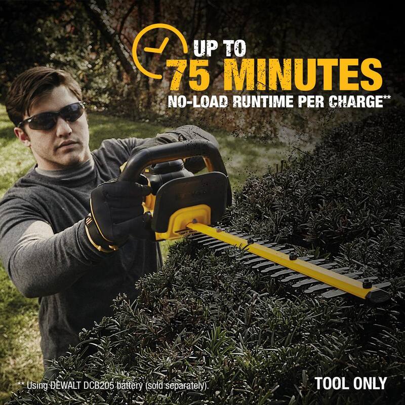 DEWALT 20V MAX 22 in. Cordless Battery Powered Hedge Trimmer (Tool Only) - DCHT820B