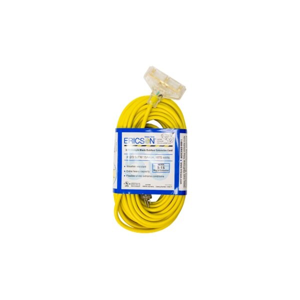 Cable de extensión Ericson, grado comercial 50 pies 12/3 SJTW - 123B-TT