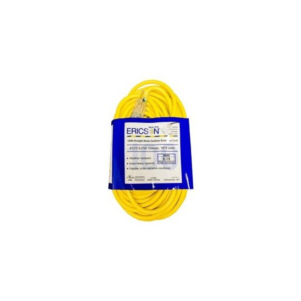 Cable de extensión Ericson, grado comercial 50 pies 12/3 SJTW - 123B-TT