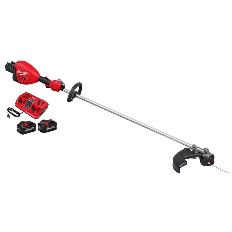 Milwaukee M18 FUEL 18V Brushless Cordless 17 in. Dual Battery Straight Shaft String Trimmer with (2) 8.0 Ah Batteries and Charger - 3006-22