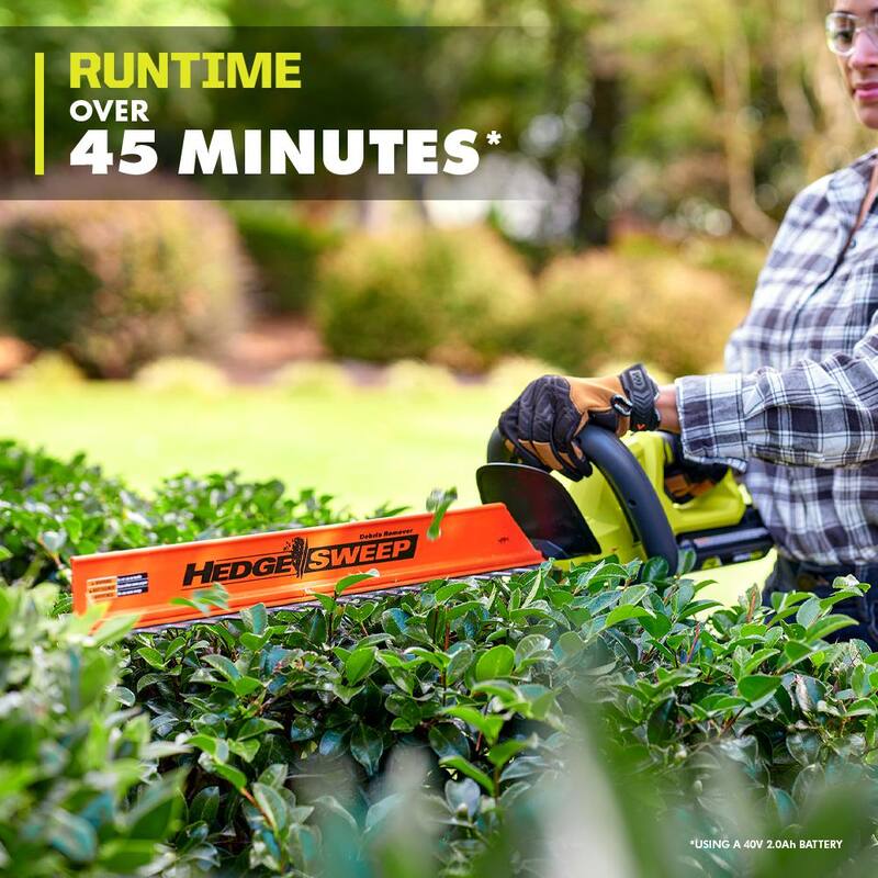 RYOBI 40V 24 in. Cordless Battery Hedge Trimmer with 2.0 Ah Battery and Charger - RY40HG01K