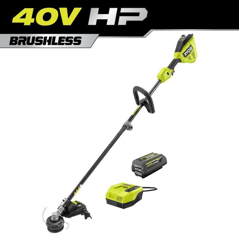 RYOBI 40V HP Brushless 16 in. Cordless Carbon Fiber Shaft Attachment Capable String Trimmer with 4.0 Ah Battery and Charger - RY40HPST01K