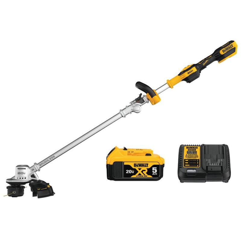 DEWALT 20V MAX 14 in. Brushless Cordless Battery Powered Foldable String Trimmer Kit with (1) 5 Ah Battery & Charger - DCST922P1