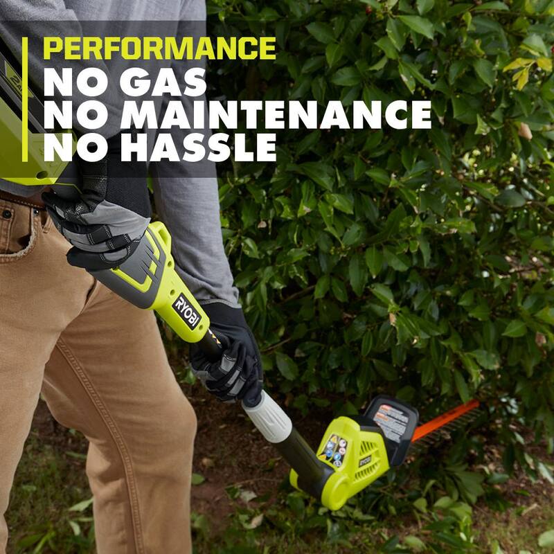 RYOBI 40V 18 in. Cordless Battery Pole Hedge Trimmer with 2.0 Ah Battery and Charger - RY40630