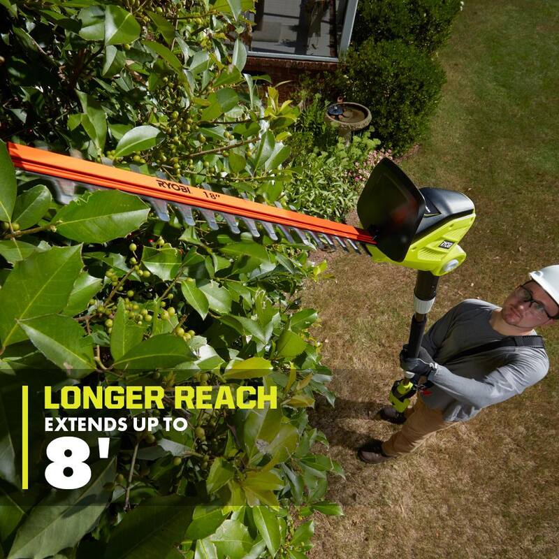 RYOBI 40V 18 in. Cordless Battery Pole Hedge Trimmer with 2.0 Ah Battery and Charger - RY40630