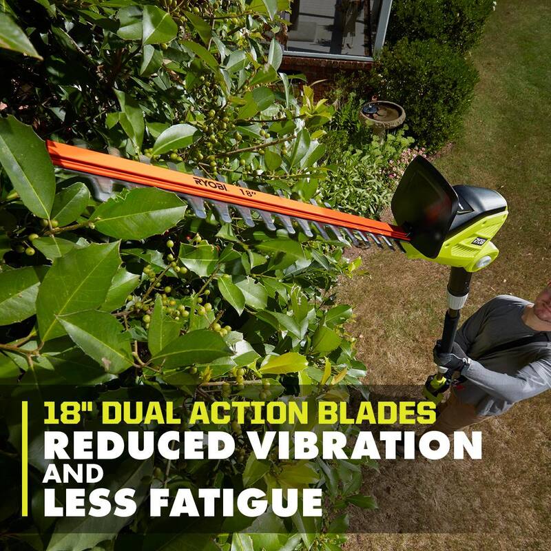 RYOBI 40V 18 in. Cordless Battery Pole Hedge Trimmer with 2.0 Ah Battery and Charger - RY40630