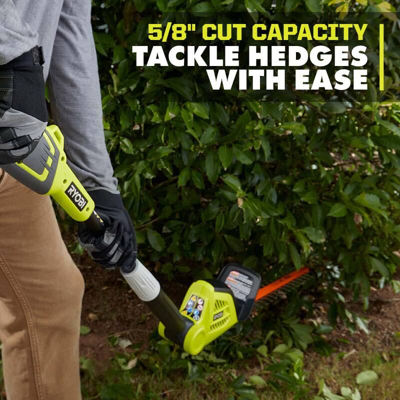 RYOBI 40V 18 in. Cordless Battery Pole Hedge Trimmer with 2.0 Ah Battery and Charger - RY40630
