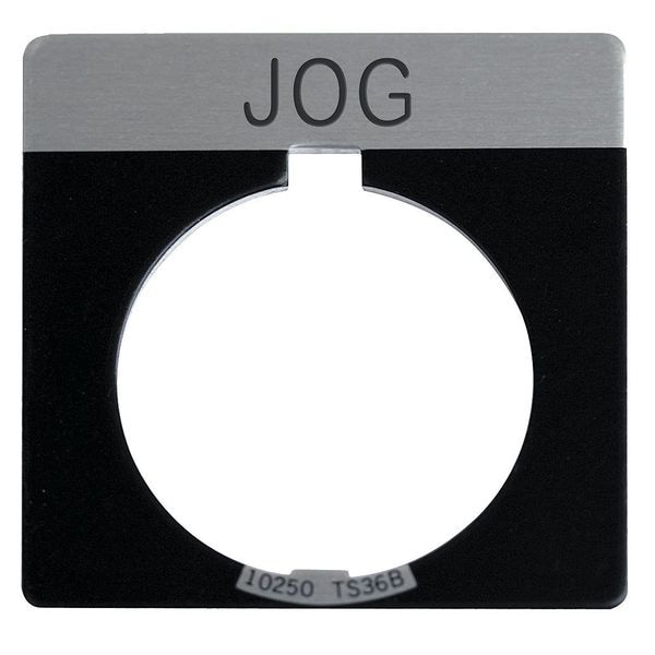 Placa de Leyenda Eaton Cutler-Hammer, Cuadrada, Jog, Negra - 10250TS19