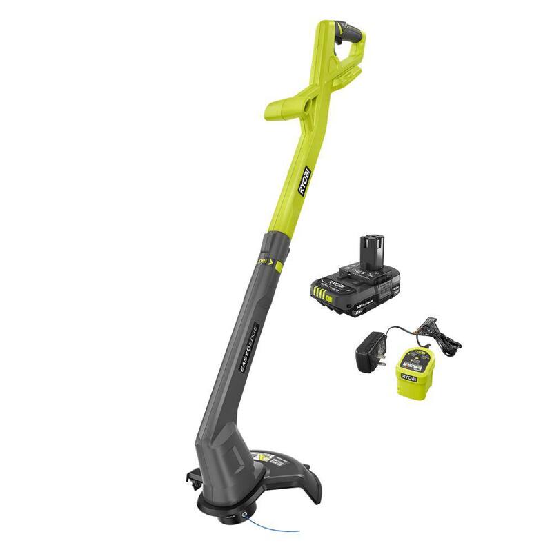 RYOBI ONE+ 18V 10 in. Cordless Battery String Trimmer/Edger with 2.0 Ah Battery and Charger - PCLST01K
