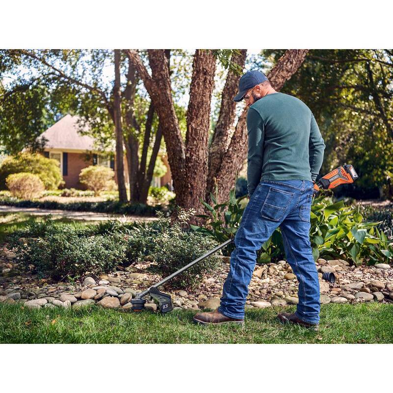 RIDGID 18V Brushless 14 in. Cordless Battery String Trimmer and Leaf Blower 2-Tool Combo Kit with 4.0 Ah Battery and Charger - R019001