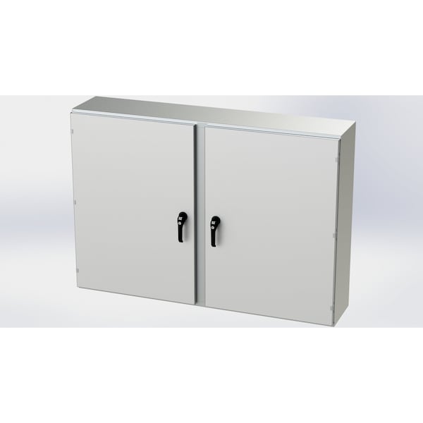 Saginaw Control & Engineering 304 Stainless Steel Electrical Enclosures, 42 in H, 12 in D, 60 in W, NEMA 3R, 4, 4X, 12, 13 - SCE-42EL6012SSWFALP