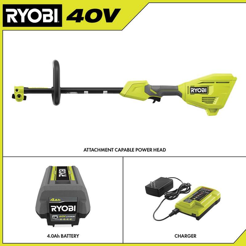 RYOBI 40V Expand-It Cordless Battery Attachment Capable Powerhead Kit - RY40PH01K
