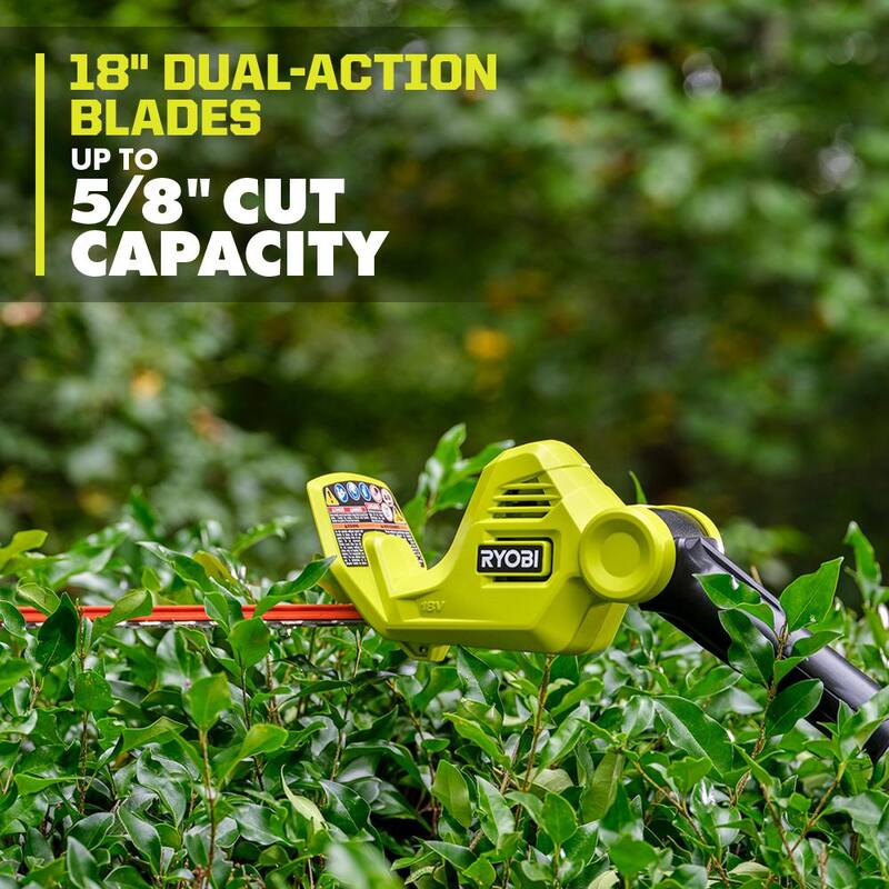 RYOBI ONE+ 18V 18in. Cordless Battery Pole Hedge Trimmer (Tool Only) - P26010BTL