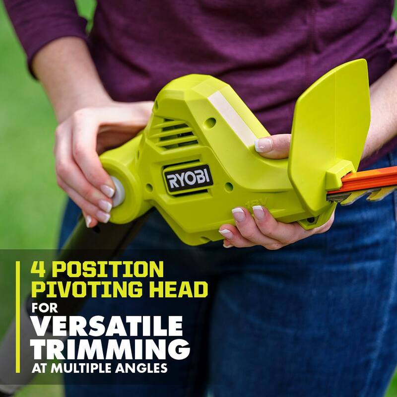 RYOBI ONE+ 18V 18in. Cordless Battery Pole Hedge Trimmer (Tool Only) - P26010BTL