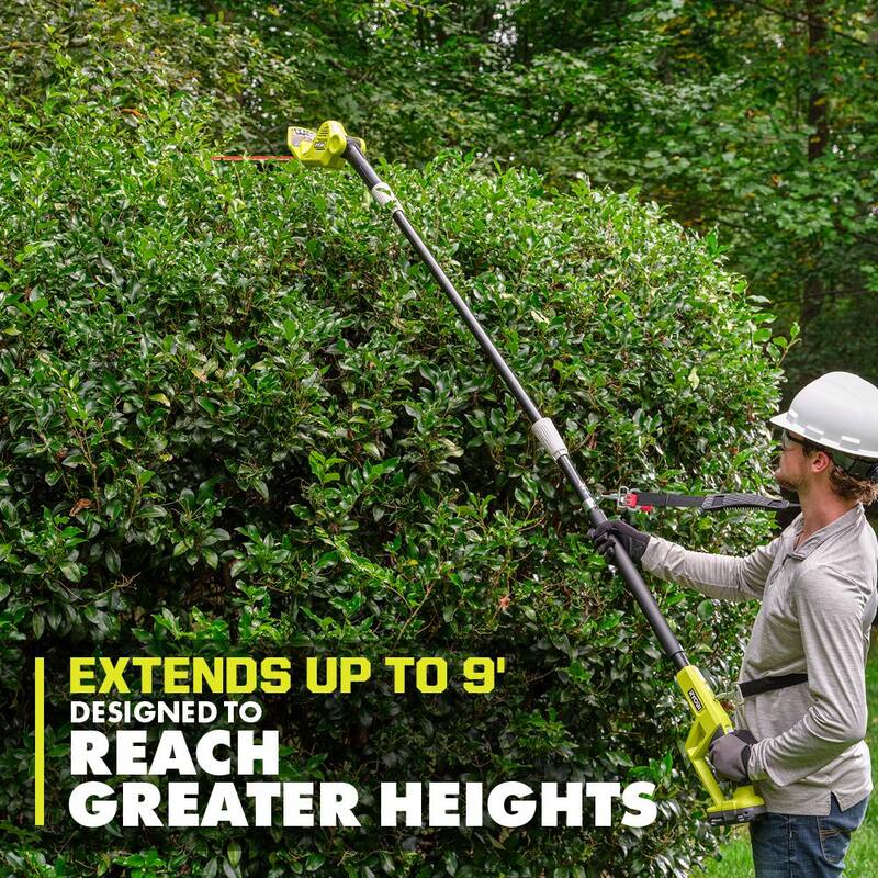 RYOBI ONE+ 18V 18in. Cordless Battery Pole Hedge Trimmer (Tool Only) - P26010BTL