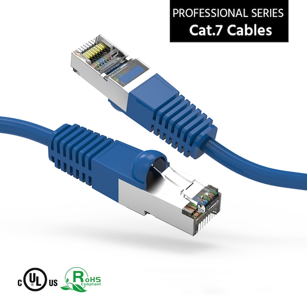 Bestlink Netware CAT7 Shielded (SSTP) 600MHz Ethernet Network Booted Cable- 8ft- Blue - 100327BL