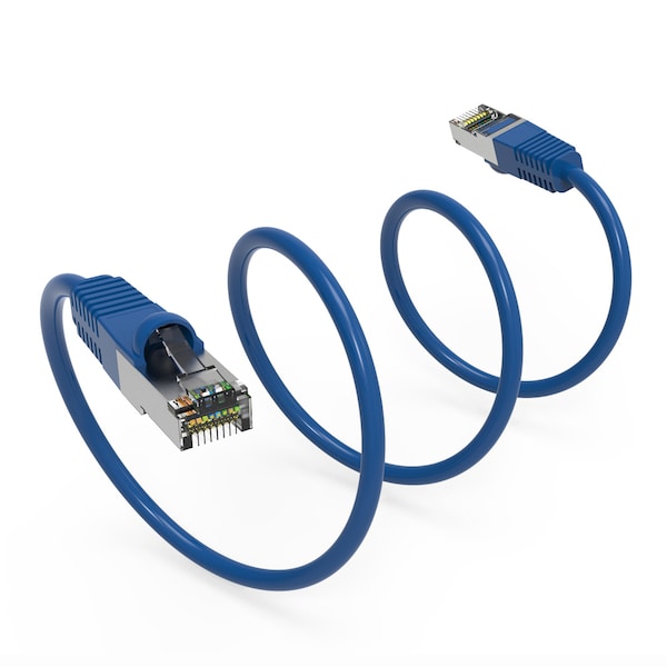 Bestlink Netware CAT7 Shielded (SSTP) 600MHz Ethernet Network Booted Cable- 8ft- Blue - 100327BL