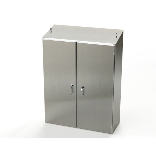 Saginaw Control & Engineering 304 Stainless Steel Electrical Enclosures, 60 in H, 18 in D, 48 in W, NEMA 3R, 4, 4X, 12, 13 - SCE-60EL4818SSST