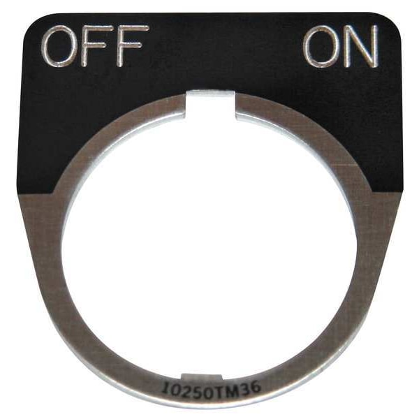 Placa de leyenda Eaton Cutler-Hammer, media redonda, apagado encendido, negro - 10250TM42