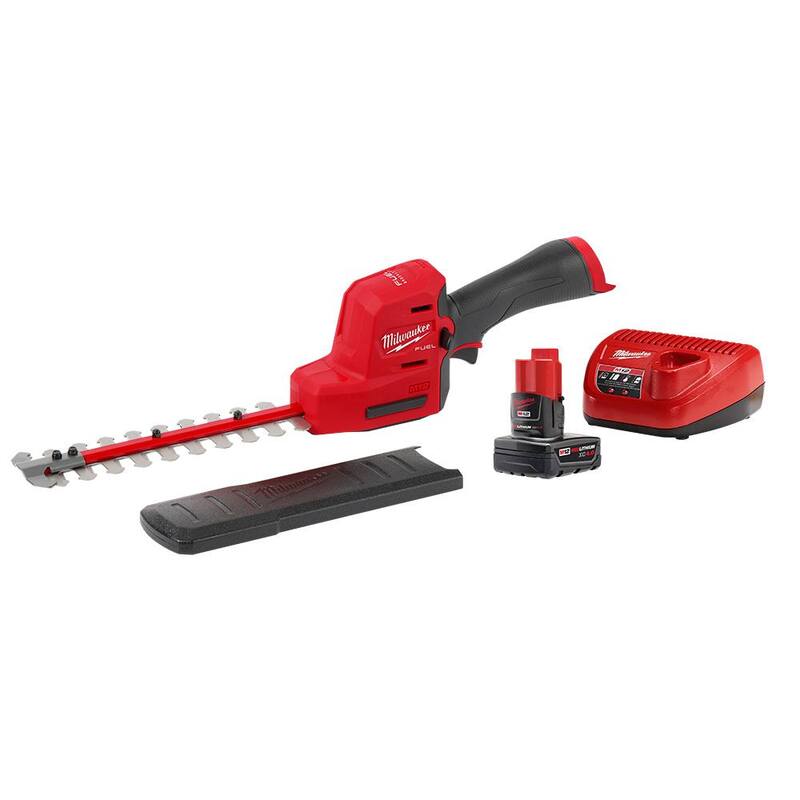 Milwaukee M12 FUEL 8 in. 12V Lithium-Ion Brushless Cordless Hedge Trimmer Kit with 4.0 Ah Battery and Charger - 2533-21