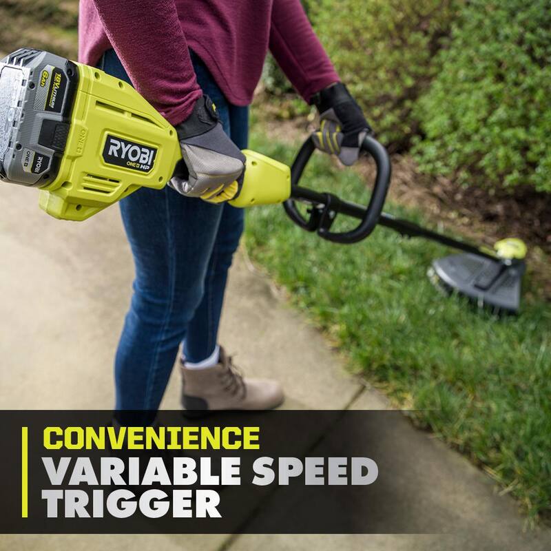 RYOBI ONE+ HP 18V Brushless Whisper Series 15 in. Cordless Battery String Trimmer (Tool Only) - P20019BTL