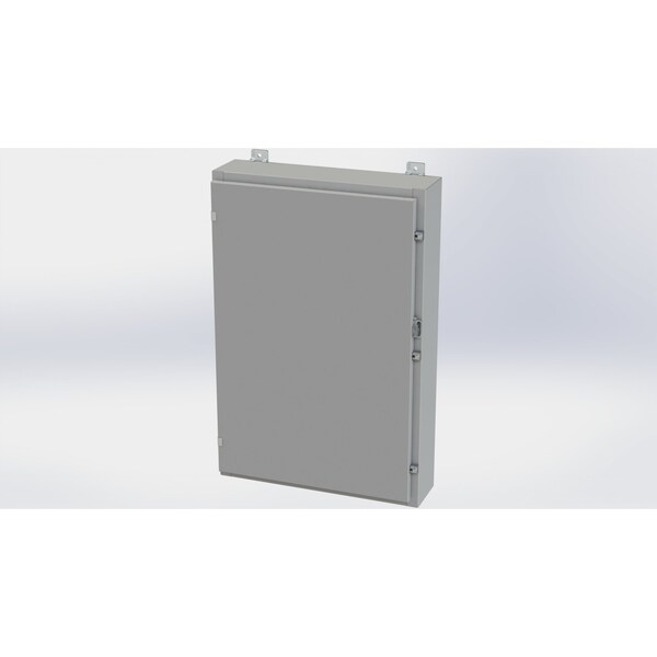 Saginaw Control & Engineering Carbon Steel Electrical Enclosures, 36 in H, 6 in D, 24 in W, NEMA 4, Hinged - SCE-36H2406LP