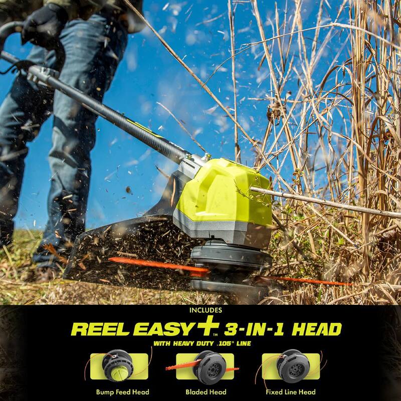 RYOBI 40V HP Brushless Whisper Series 17 in. Cordless Battery Carbon Fiber Shaft String Trimmer w/ 6.0 Ah Battery & Charger - RY402110