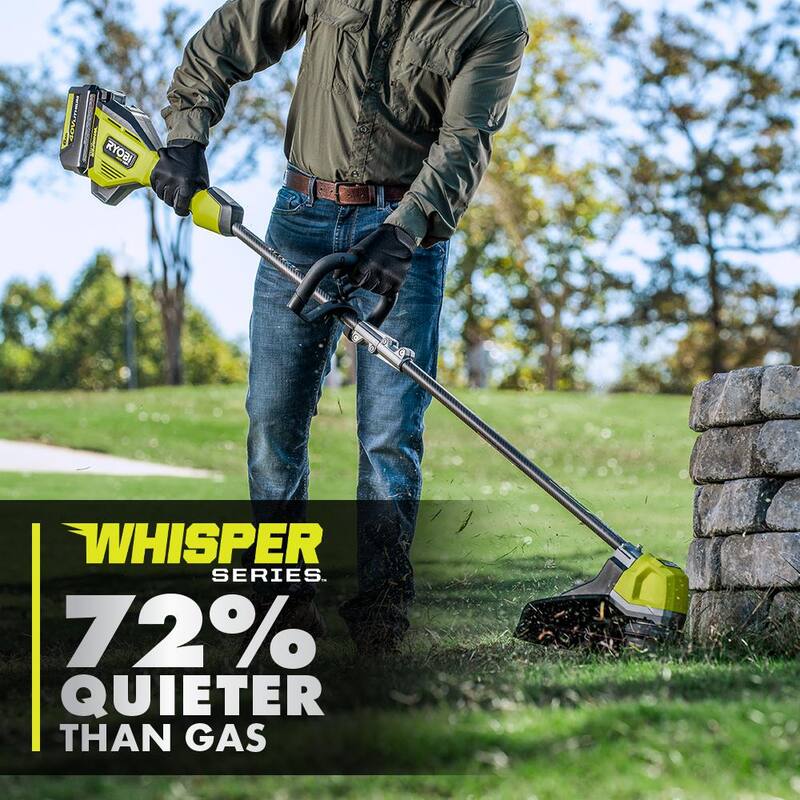RYOBI 40V HP Brushless Whisper Series 17 in. Cordless Battery Carbon Fiber Shaft String Trimmer w/ 6.0 Ah Battery & Charger - RY402110