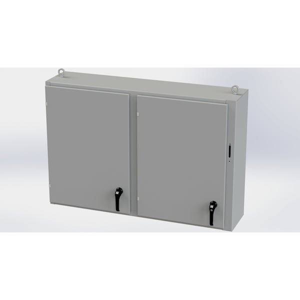 Saginaw Control & Engineering Carbon Steel Electrical Enclosures, 36 in H, 12 in D, 53-3/4 in W, NEMA 3R, 4, 12, 13, Hinged - SCE-36X2D5412