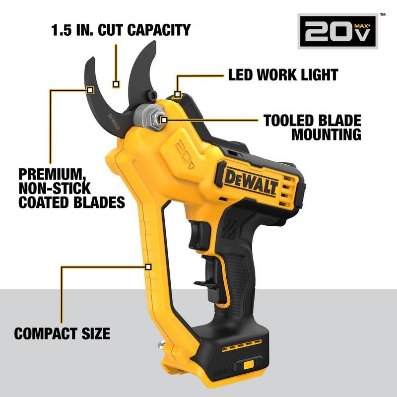 DEWALT 20V MAX Cordless Battery Powered Pruner Kit with (1) 2 Ah Battery & Charger - DCPR320D1