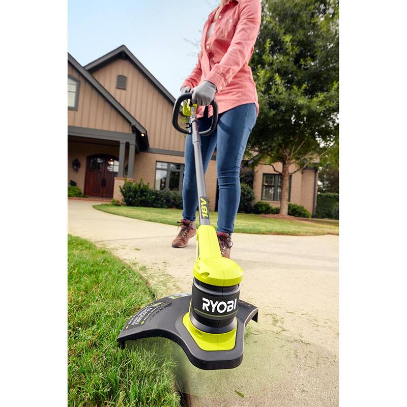 RYOBI ONE+ 18V 13 in. Cordless Battery String Trimmer with 2.0 Ah Battery and Charger - P20150