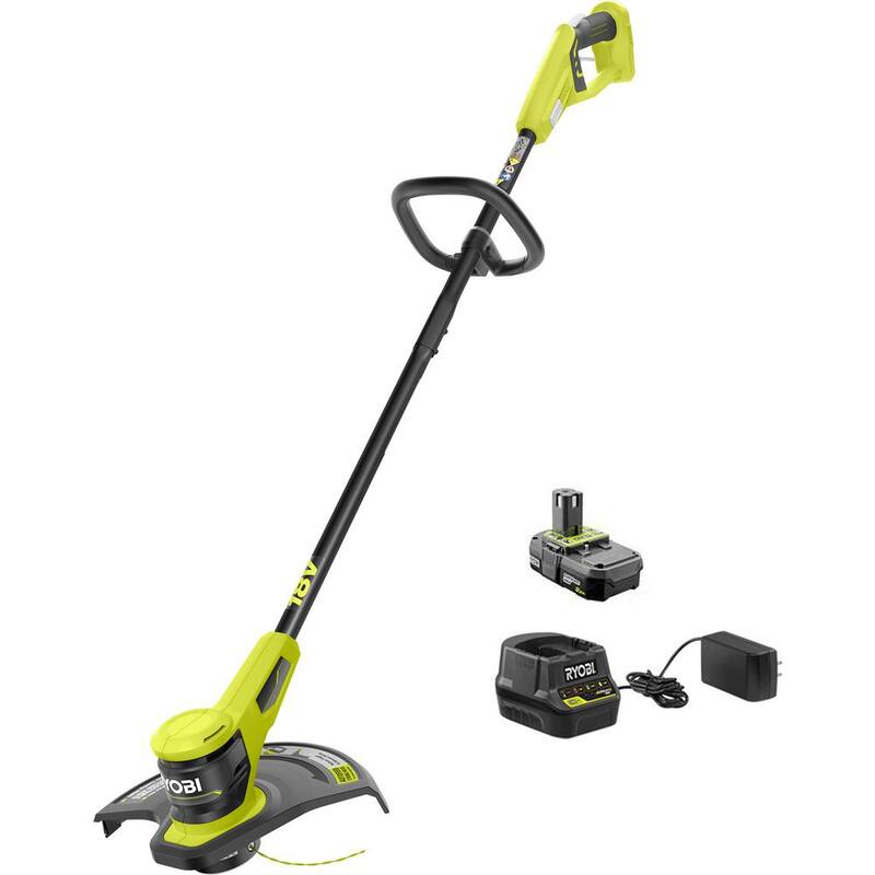 RYOBI ONE+ 18V 13 in. Cordless Battery String Trimmer with 2.0 Ah Battery and Charger - P20150